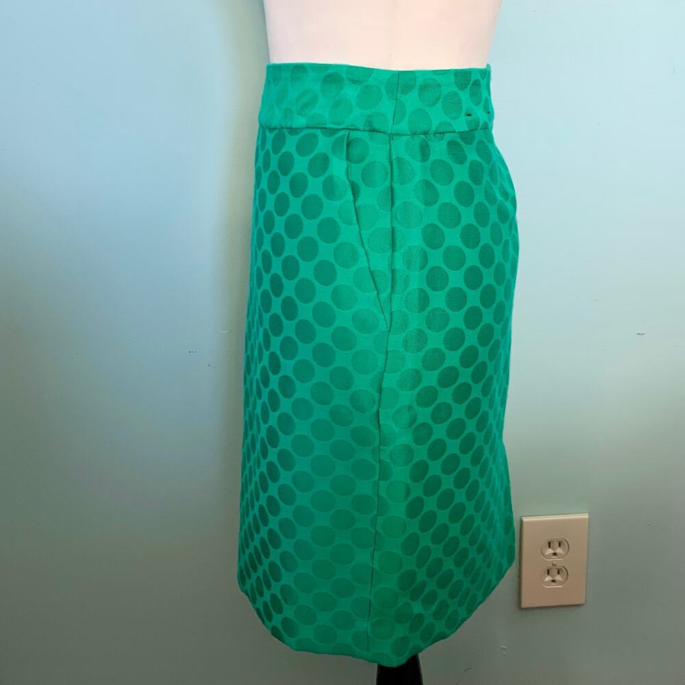 Banana Republic Factory Green Polka Dot Pencil Skirt Size 4 - Picture 3 of 10